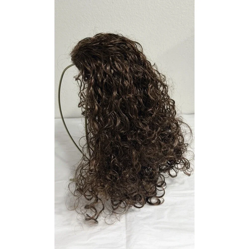New Born Free Hair Topper Curly Brown 6/30 Synthetic Hair Piece PC13